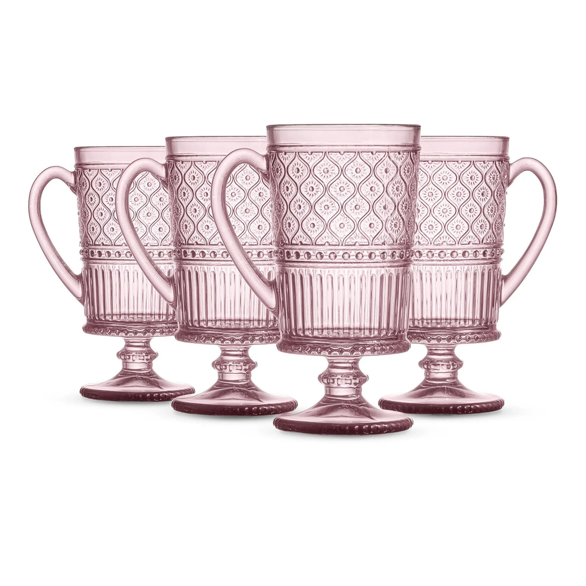 Hot Godinger Claro Pink Footed Coffee Mug, Set of 4