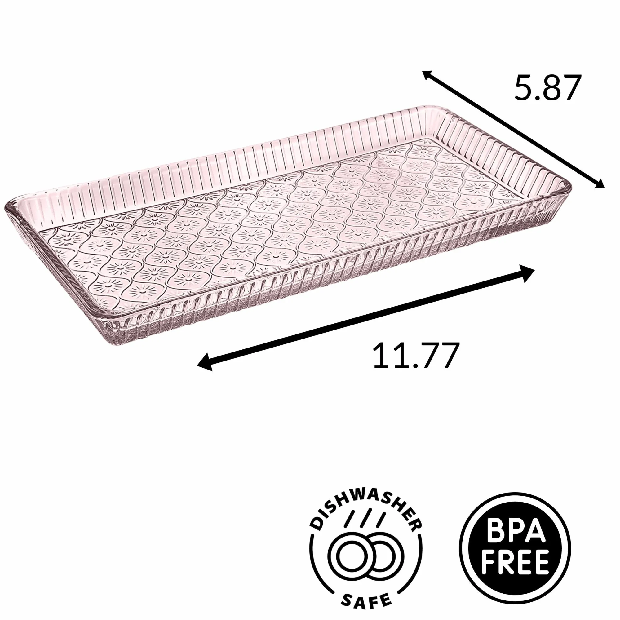 Clearance Godinger Claro Pink Serving Tray