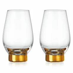 New Godinger Column Gold White Wine, Set of 2