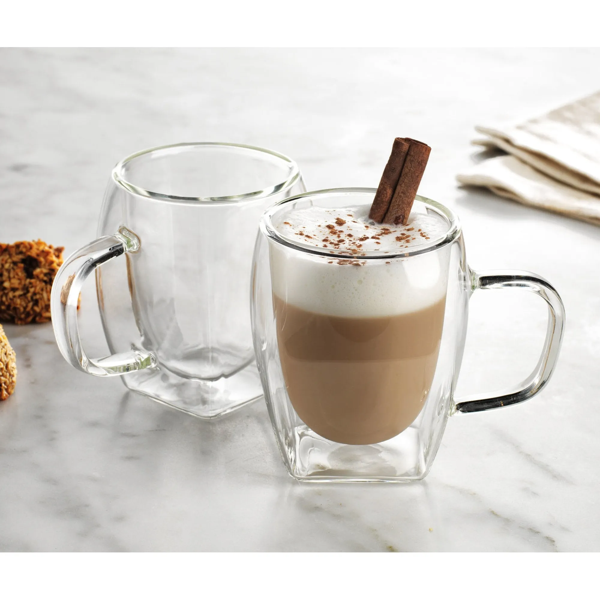 Best Godinger Contessa Cappuccino Double Wall Mug, Set of 2