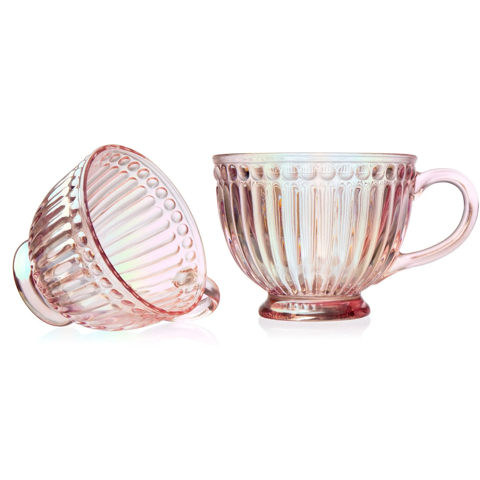 Godinger Cosmic Pink Luster Oversized Coffee Mug, Set of 2