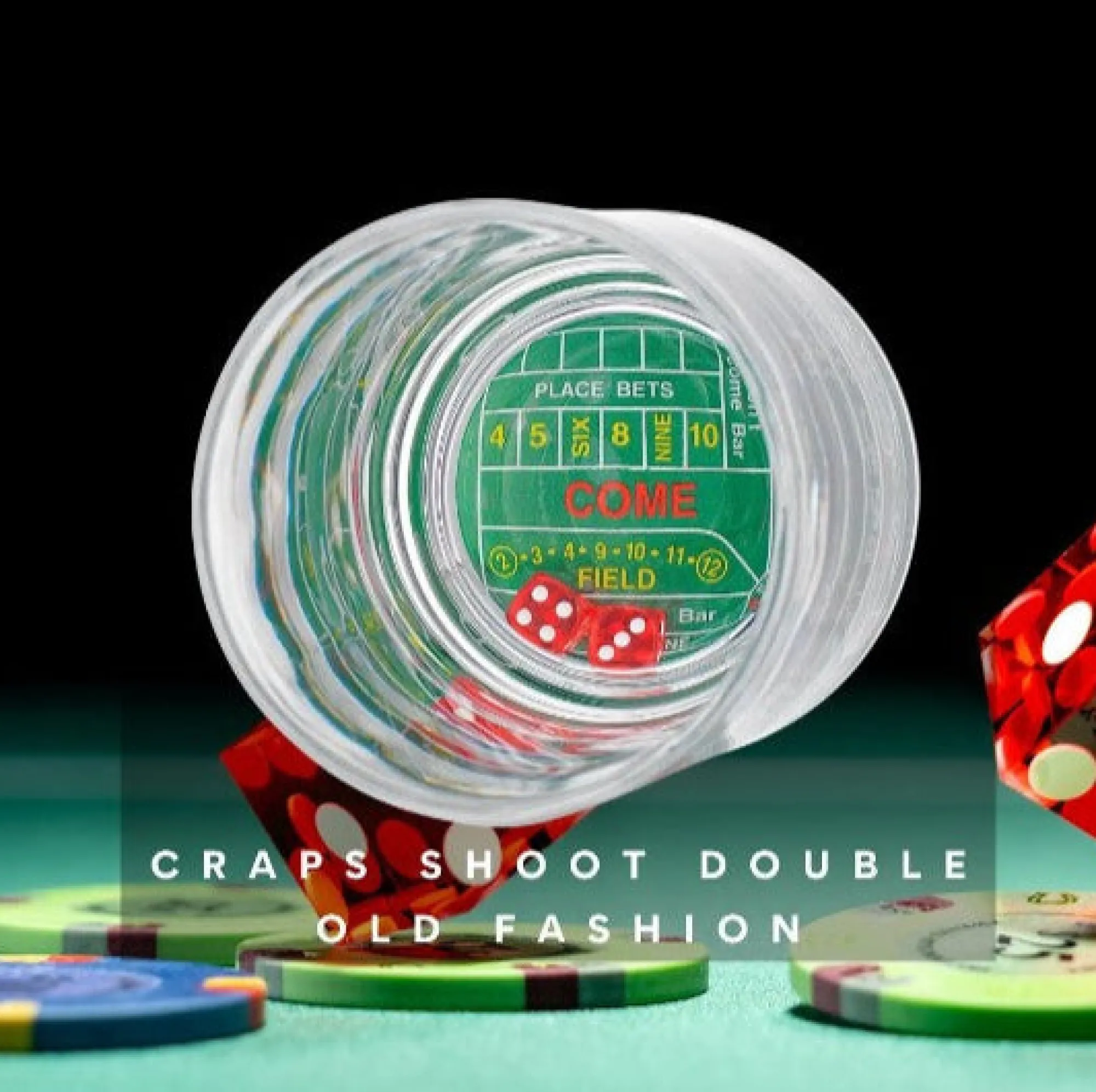 Clearance Godinger Craps Shoot Double Old Fashion