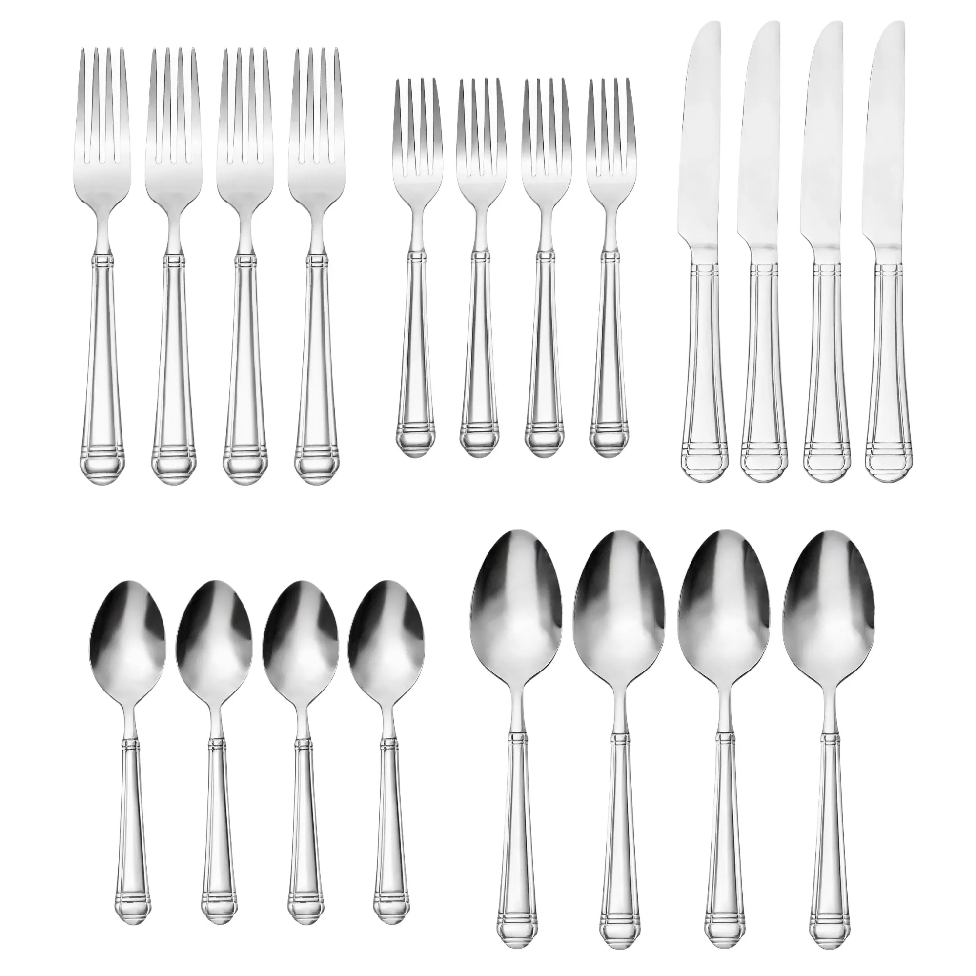 Online Godinger Crete Sandblast Matte 18/0 Stainless Steel 20 Piece Flatware Set, Service For 4