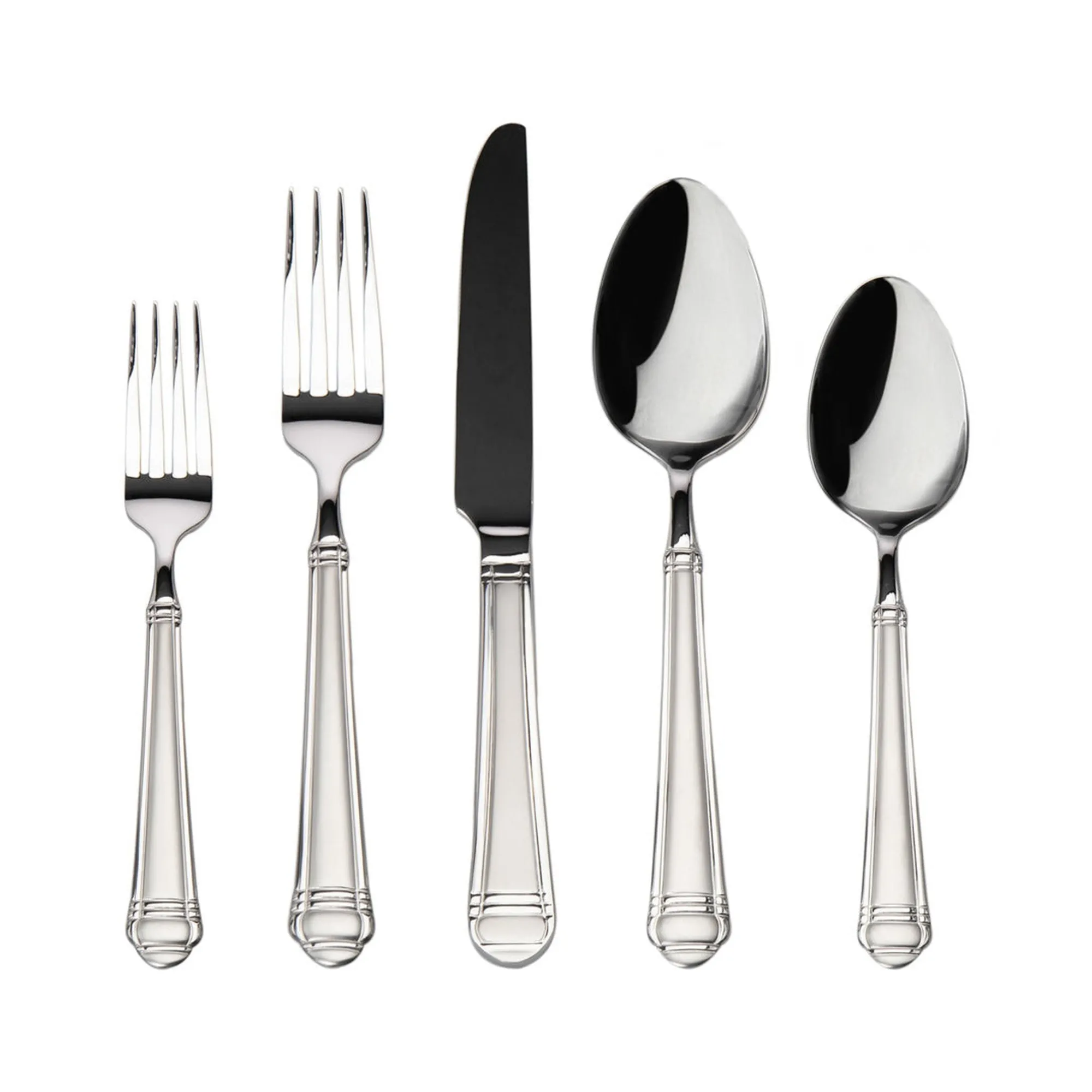 New Godinger Crete Sandblast Mirrored 18/0 Stainless Steel 20 Piece Flatware Set, Service For 4