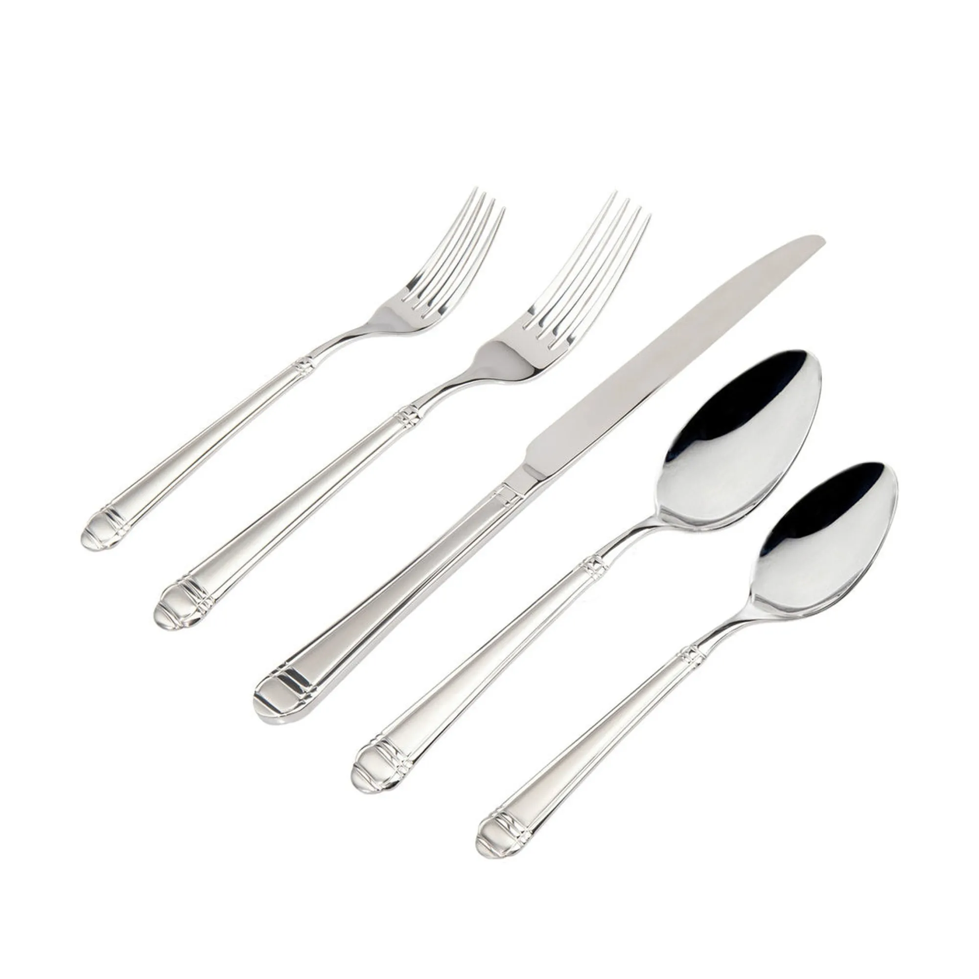 New Godinger Crete Sandblast Mirrored 18/0 Stainless Steel 20 Piece Flatware Set, Service For 4