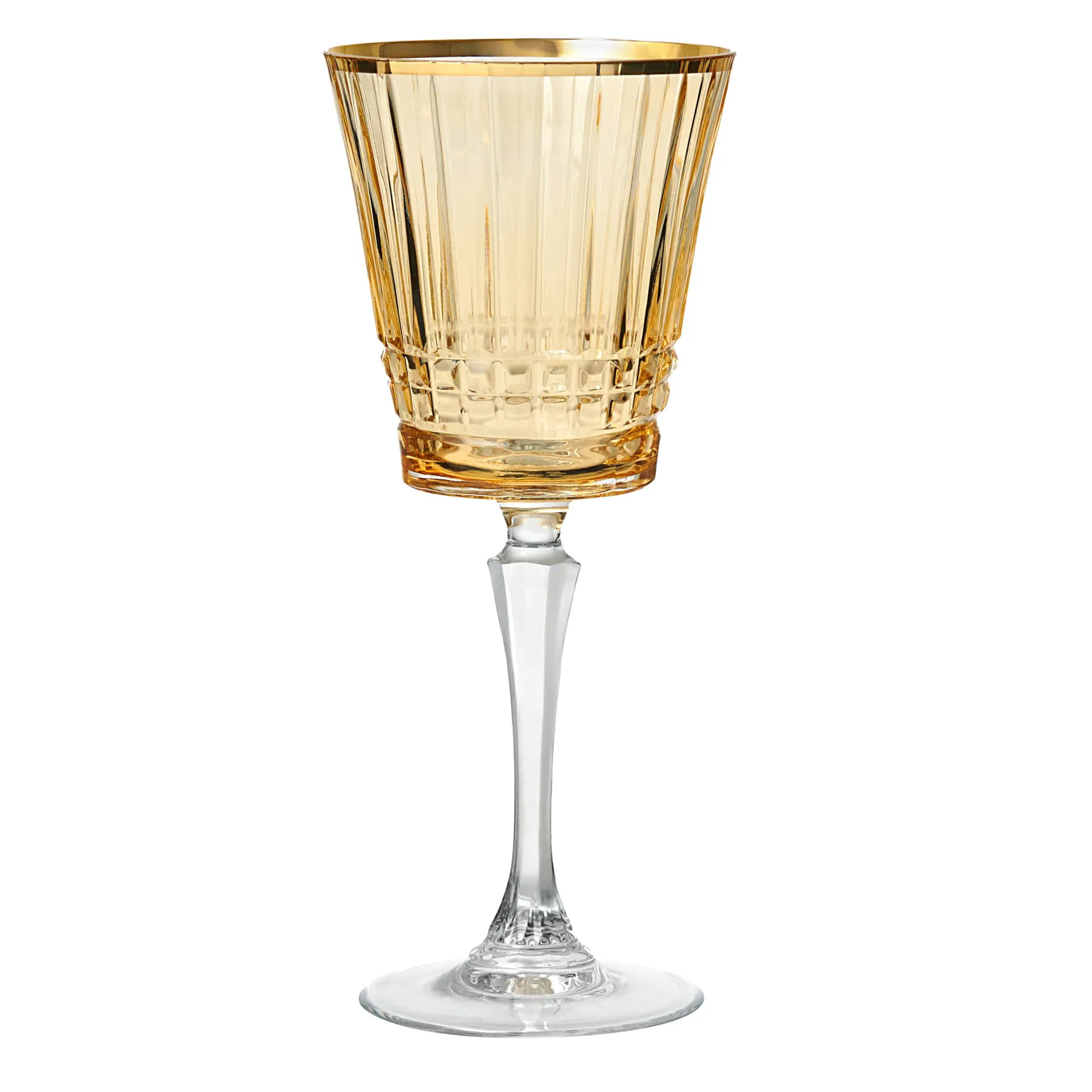 Godinger Cristine Amber Gold Rim Red Wine Glass, Set of 4