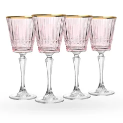 Hot Godinger Cristine Blush Gold Rim White Wine Glass, Set of 4