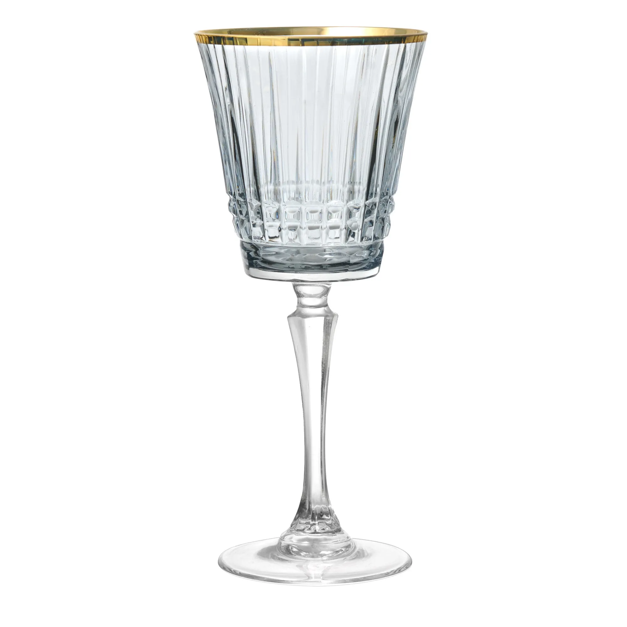 New Godinger Cristine Smoke Gold Rim White Wine Glass, Set of 4