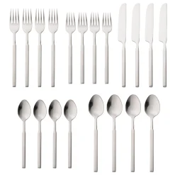 New Godinger Cubit Matte 18/10 Stainless Steel 20 Piece Flatware Set, Service For 4