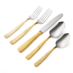 Hot Godinger Donatella 24kt Gold Plated 18/10 Stainless Steel 20 Piece Flatware Set, Service For 4