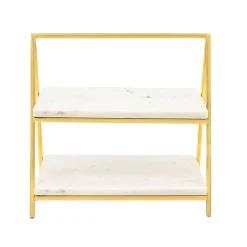 Godinger Doux Marble Two Tier Serving Stand