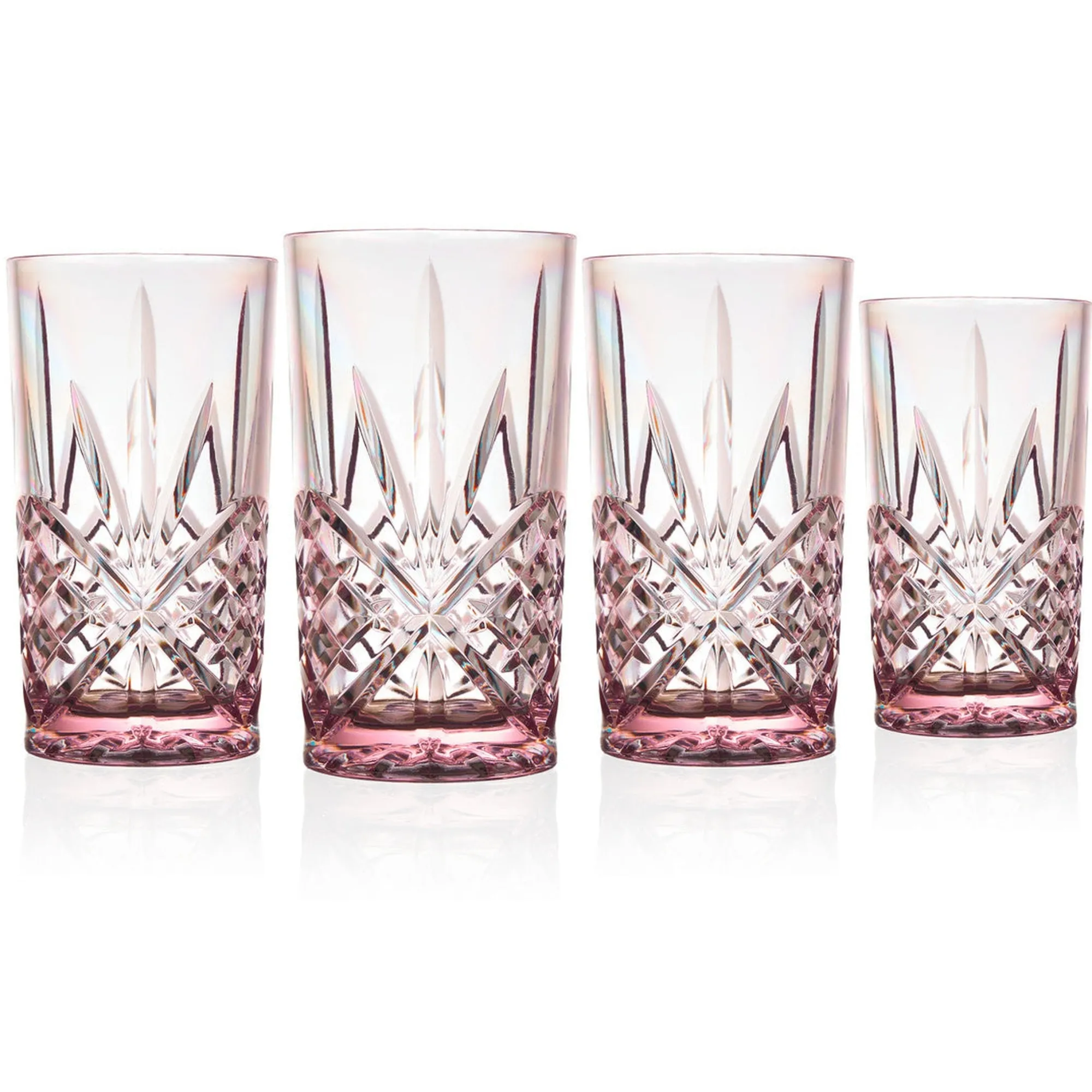 Best Godinger Dublin Acrylic Blush Double Old Fashion & Highball, Set of 8
