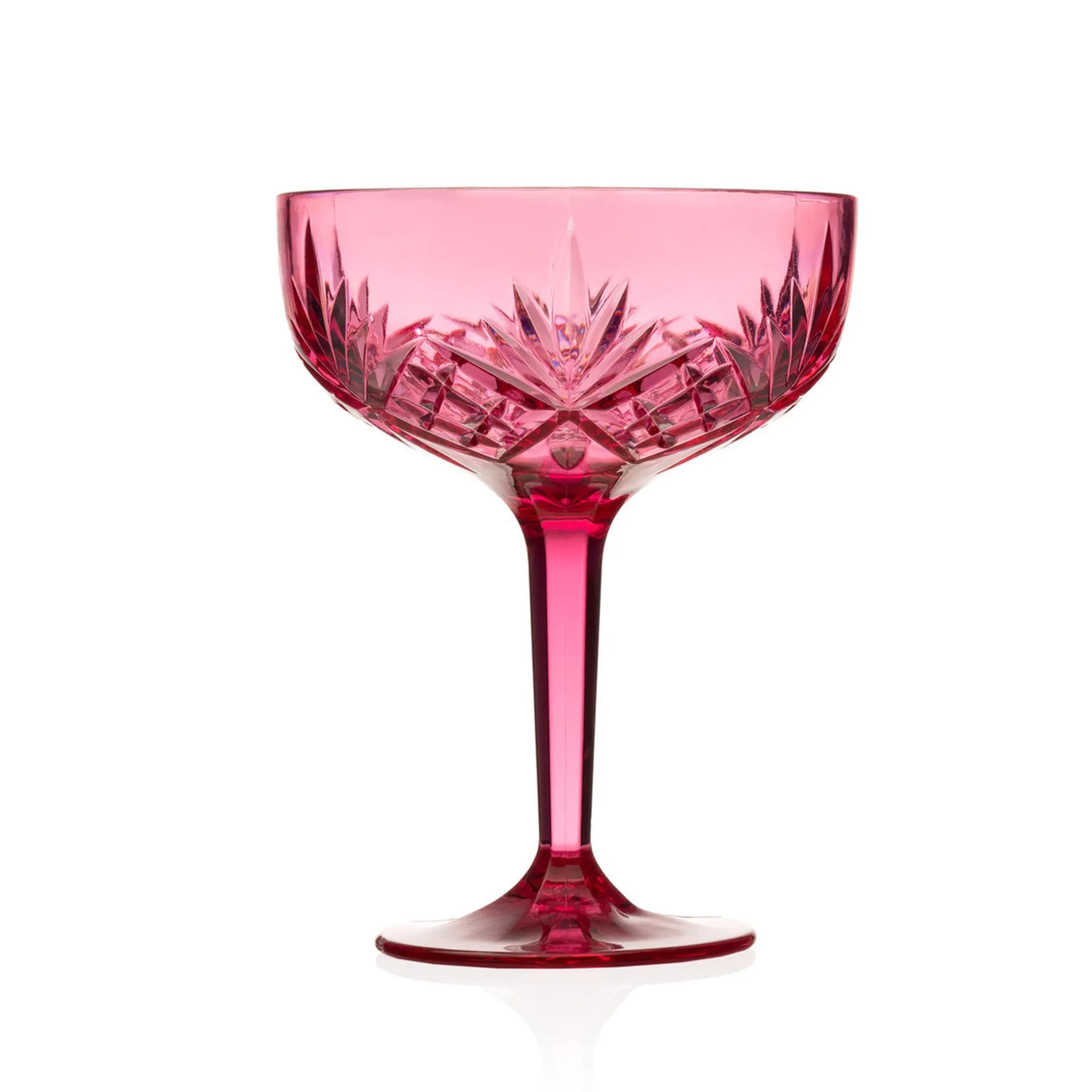 New Godinger Dublin Acrylic Magenta Champagne Coupe