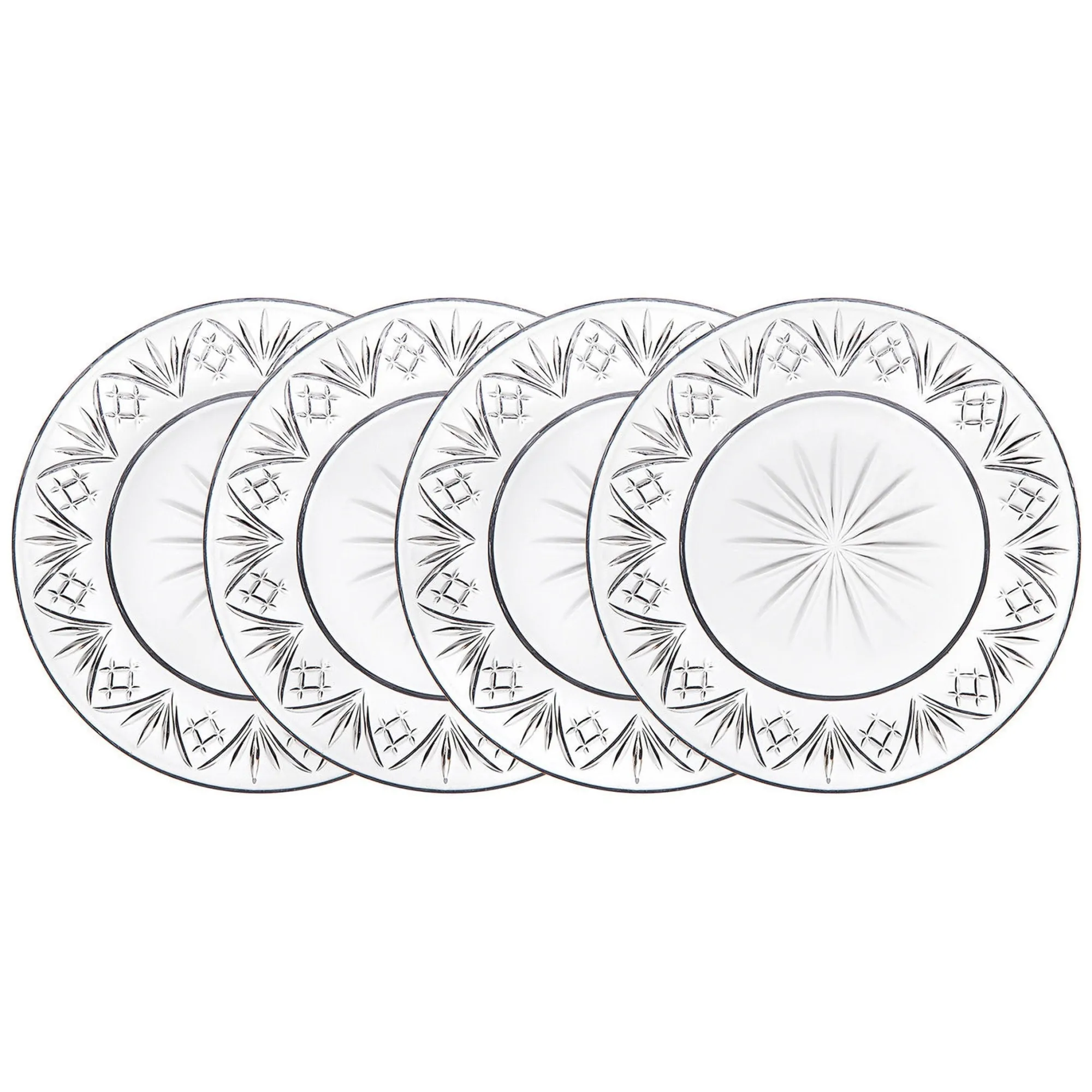 Hot Godinger Dublin Crystal Appetizer Plates, Set of 4