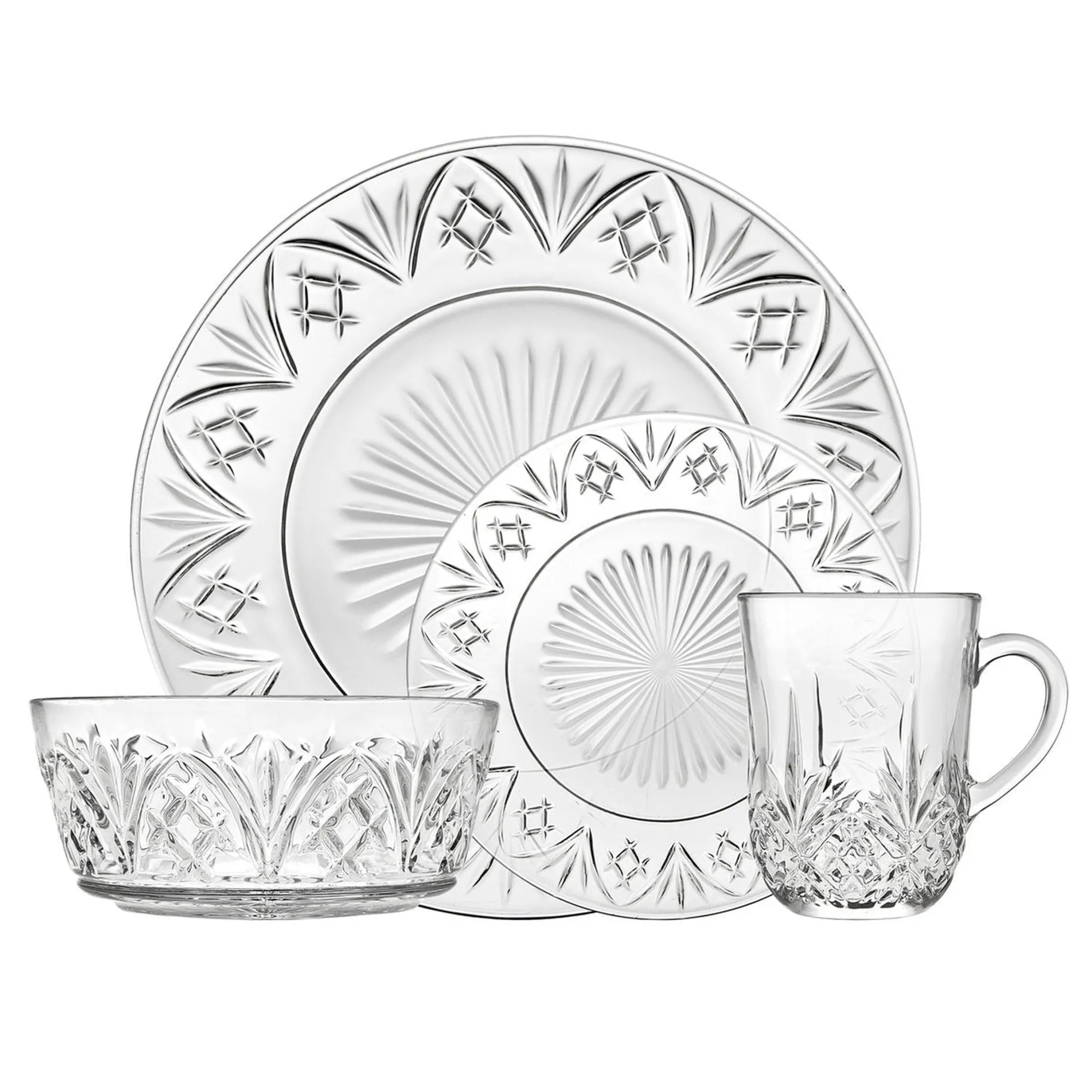 Discount Godinger Dublin Crystal Dinnerware Set, 16 Piece. Service For 4