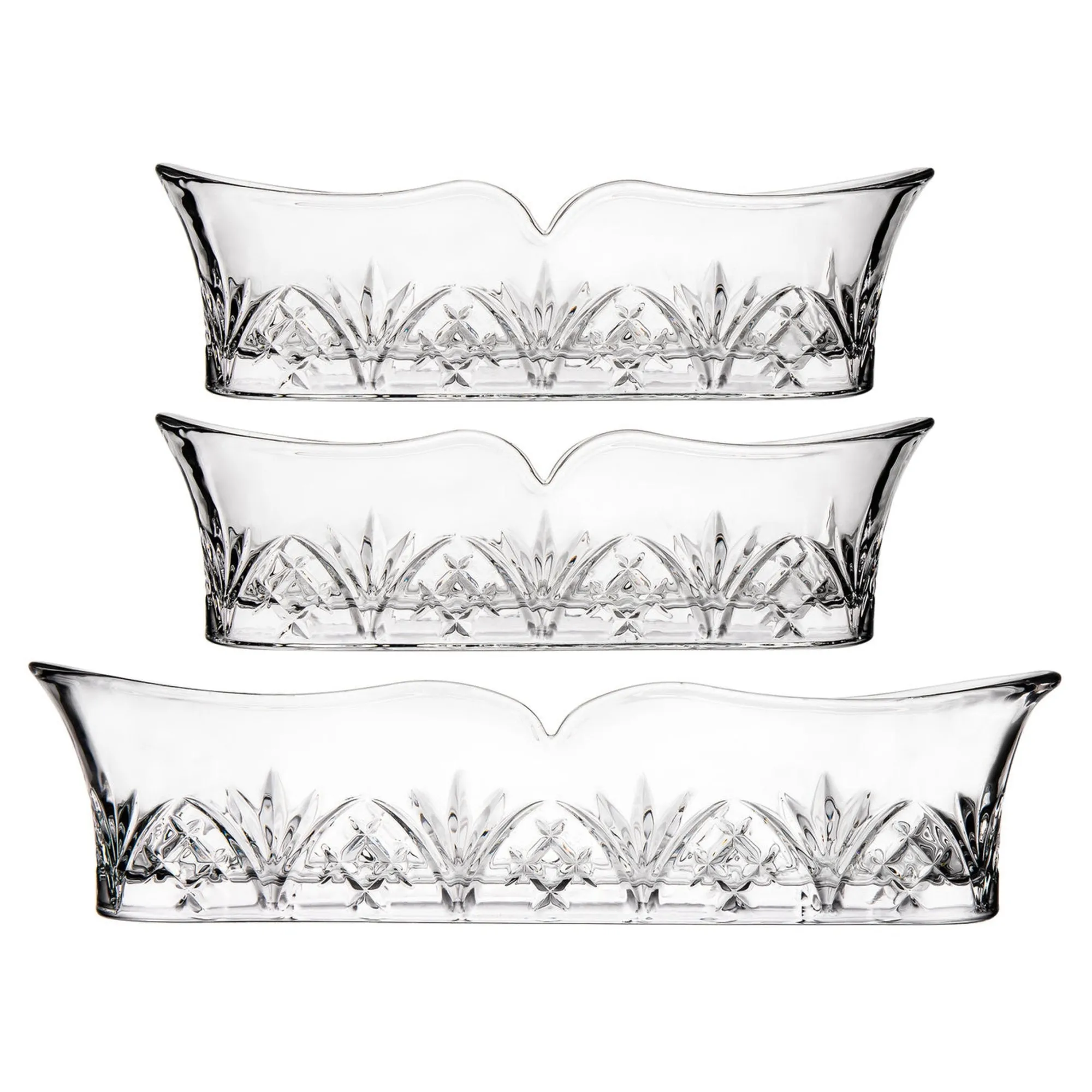 Godinger Dublin Crystal Flatware Caddies, Set of 3