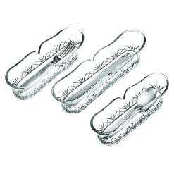 Godinger Dublin Crystal Flatware Caddies, Set of 3