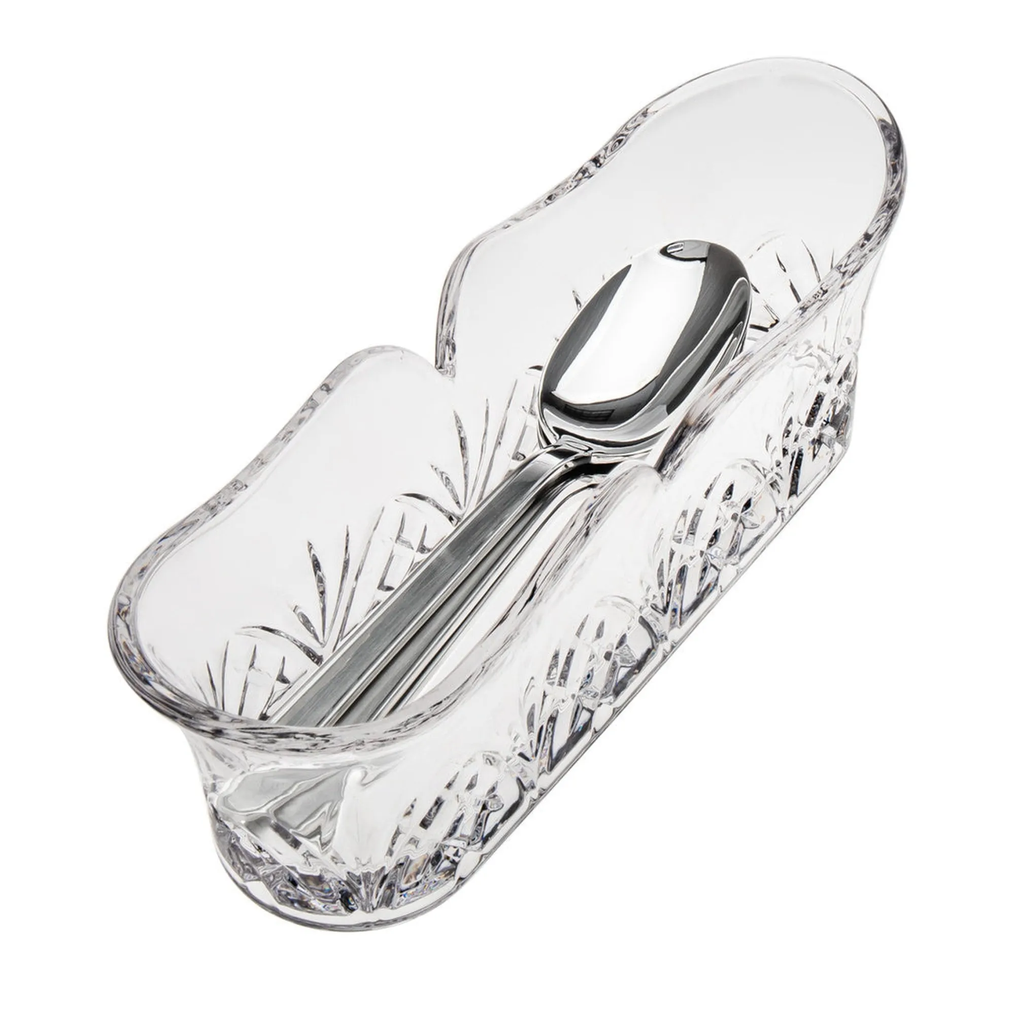 Sale Godinger Dublin Crystal Fork & Spoon Caddy