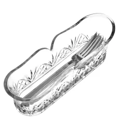 Sale Godinger Dublin Crystal Fork & Spoon Caddy