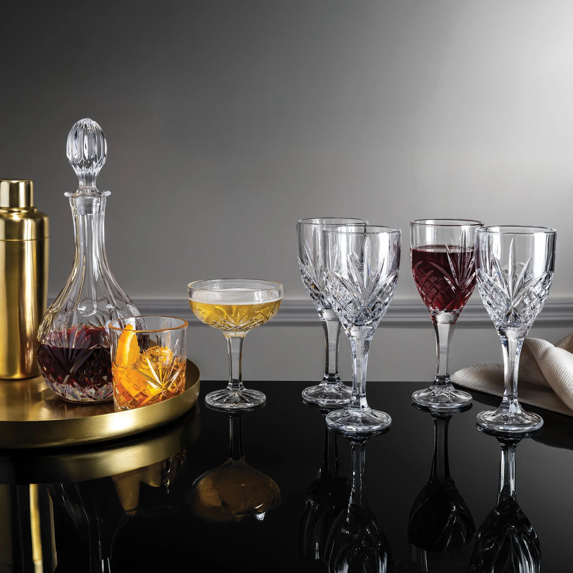 Hot Godinger Dublin Crystal Goblet, Set of 4
