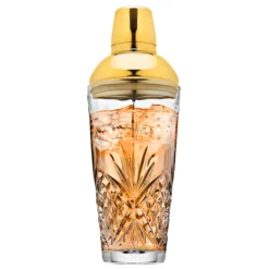 Clearance Godinger Dublin Crystal Gold Martini Shaker