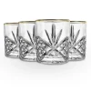 Clearance Godinger Dublin Crystal Gold Rim Double Old Fashion, Set of 4