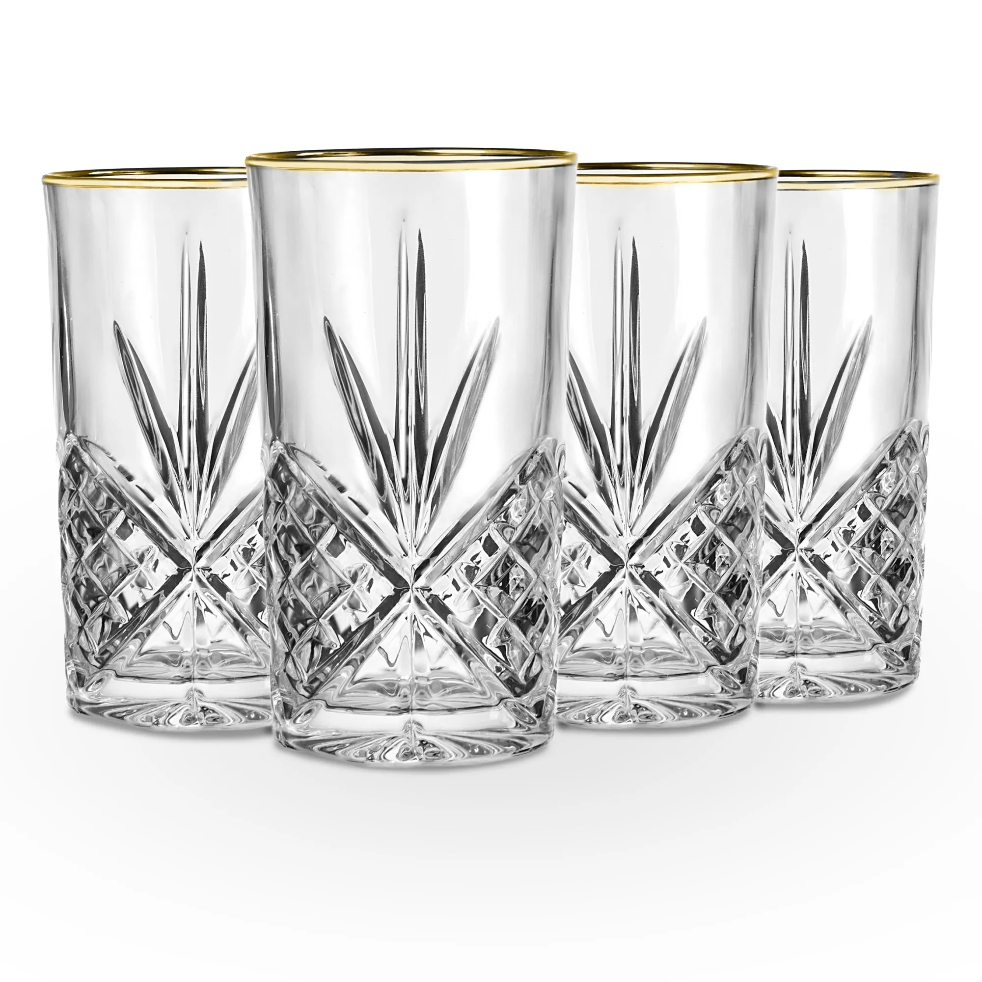 Online Godinger Dublin Crystal Gold Rim Highball, Set of 4