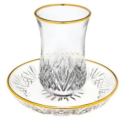 Hot Godinger Dublin Crystal Gold Rim Kiddush Set