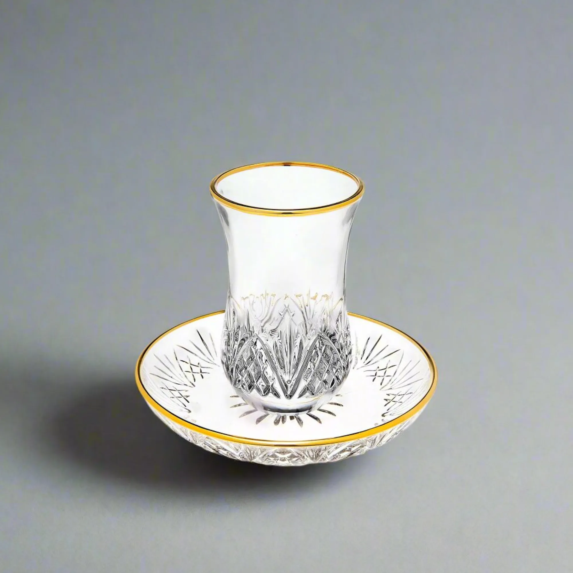 Hot Godinger Dublin Crystal Gold Rim Kiddush Set