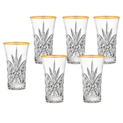 Clearance Godinger Dublin Crystal Gold Rim Shooters, Set of 6