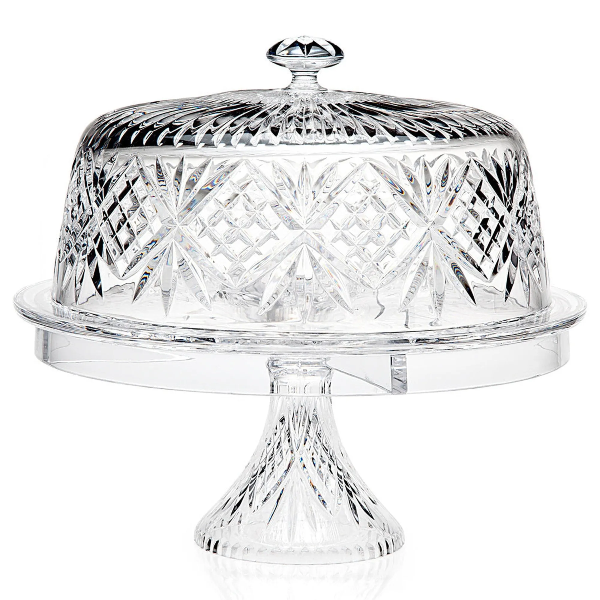 New Godinger Dublin Crystal 4 In 1 Cake Dome