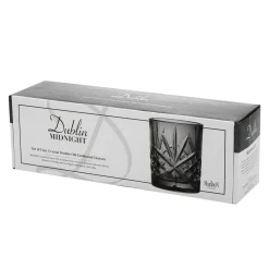 Sale Godinger Dublin Crystal Midnight Double Old Fashion, Set of 4