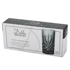 Outlet Godinger Dublin Crystal Midnight Highball, Set of 4