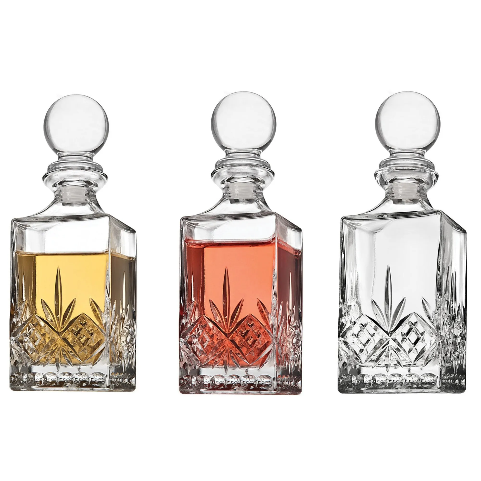 Godinger Dublin Crystal Mini Decanter, Set of 3