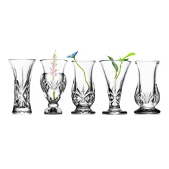Godinger Dublin Crystal 5 Piece Bud Vase Set