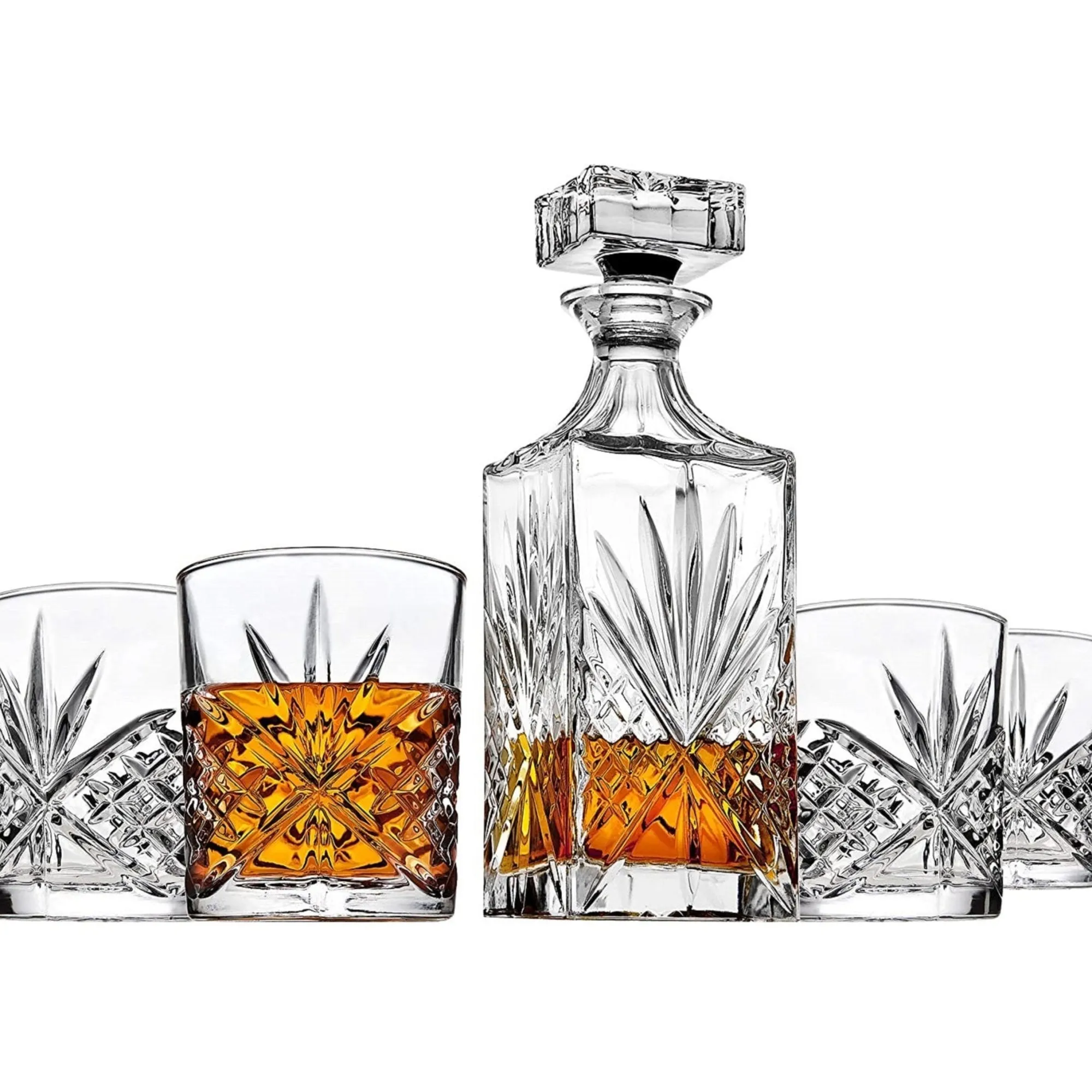 Online Godinger Dublin Crystal 5 Piece Decanter Whiskey Set