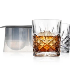 Godinger Dublin Crystal 3 Piece Double Old Fashion Chiller Set