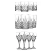 Godinger Dublin Crystal 12 Piece Double Old Fashion, Goblet, & Highball Glassware Set