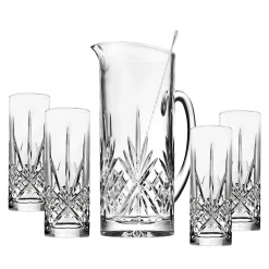 Outlet Godinger Dublin Crystal 6 Piece Pitcher & Tom Collins Set
