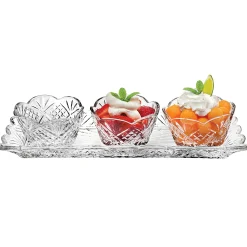 Sale Godinger Dublin Crystal 4 Piece Scalloped Appetizer Server Set