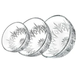 Godinger Dublin Crystal 3 Piece Serving Bowl Set