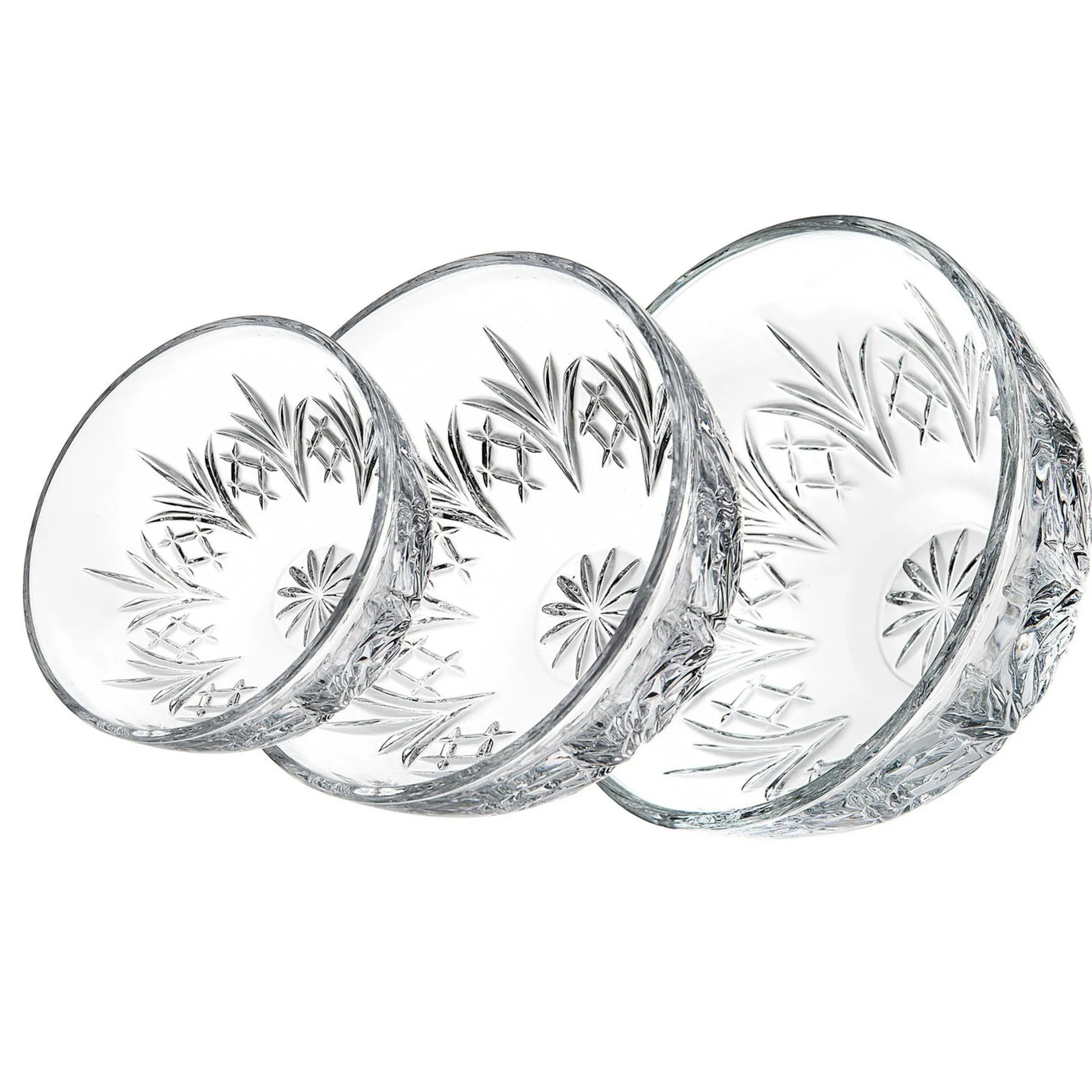 Godinger Dublin Crystal 3 Piece Serving Bowl Set