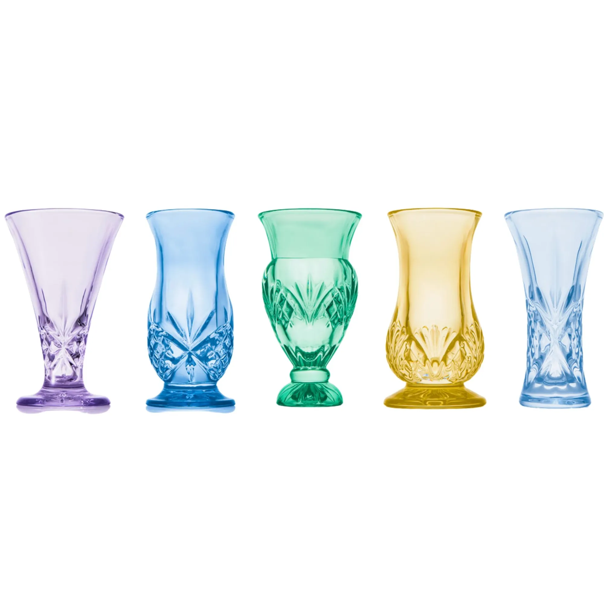 Godinger Dublin Crystal 5 Piece Spring Bud Vase Set