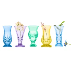 Godinger Dublin Crystal 5 Piece Spring Bud Vase Set