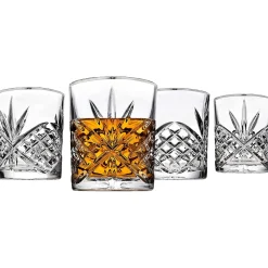 Best Godinger Dublin Crystal Platinum Rim Double Old Fashion, Set of 4