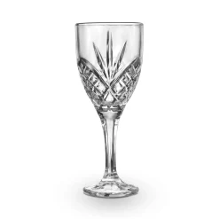 New Godinger Dublin Crystal Platinum Rim Goblet, Set of 4