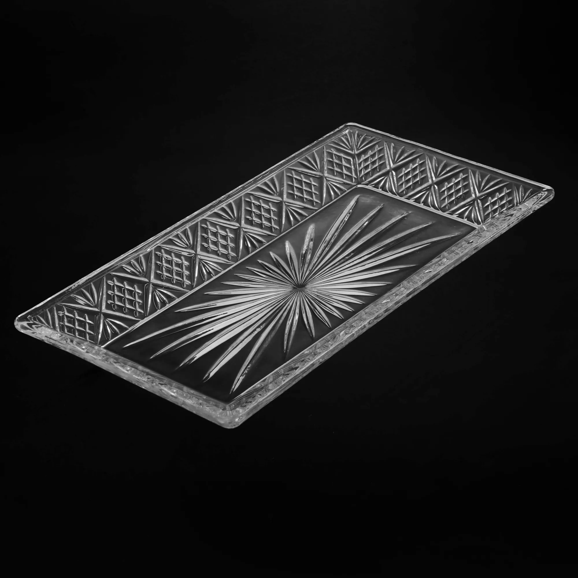 Clearance Godinger Dublin Crystal Rectangle Tray