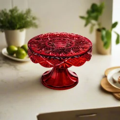 Clearance Godinger Dublin Crystal Red Cake Plate