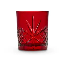Best Godinger Dublin Crystal Red Double Old Fashion, Set of 4