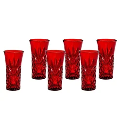 Discount Godinger Dublin Crystal Red Vodka Shooters, Set of 6